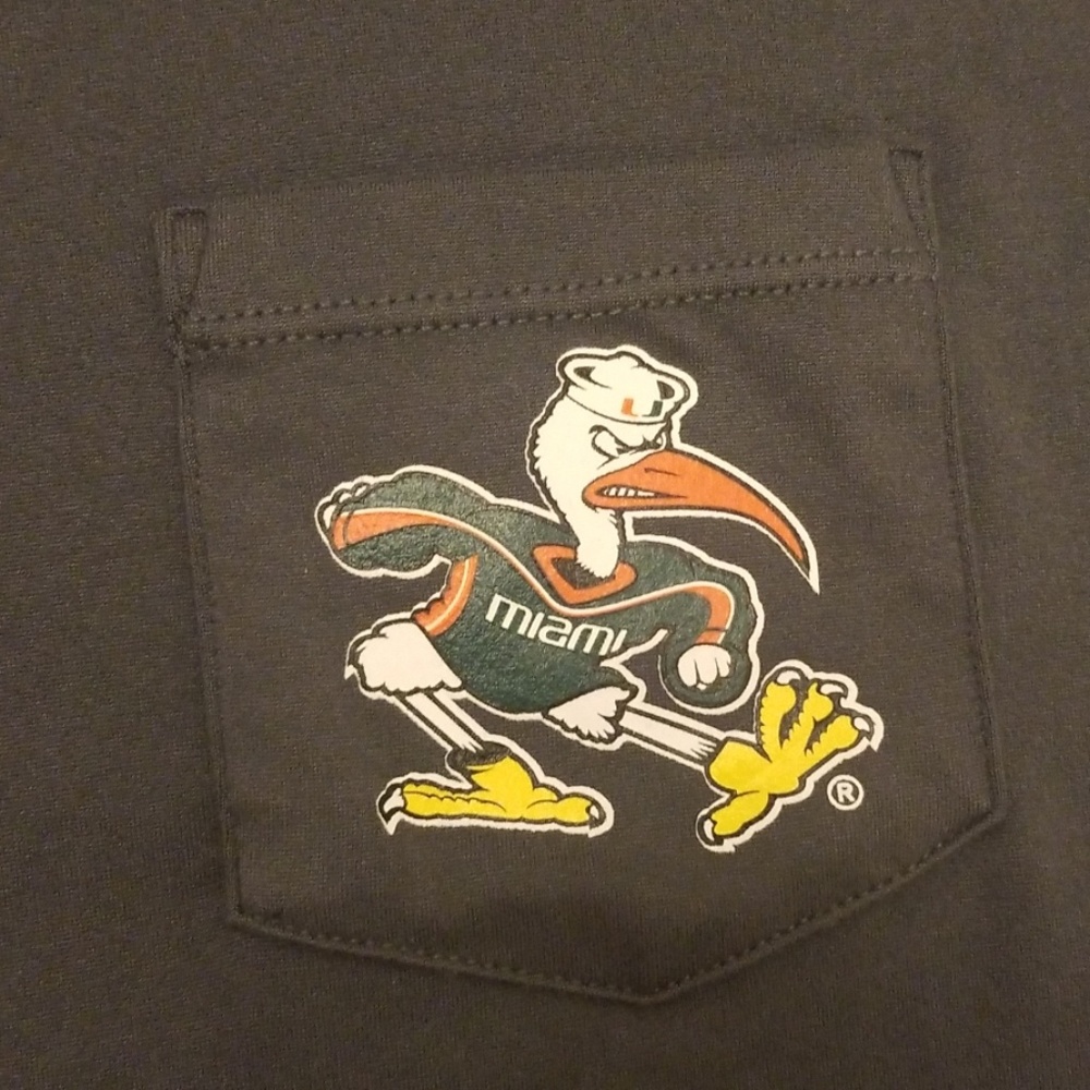University Of Miami Caneswear Kadyluxe Milky Silk Crop Pocket Tee - Picture 5 of 6